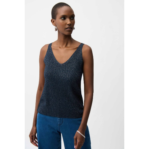 Joseph Ribkoff Metallic Knitted Camisole with Rhinestones at Helen Ainson