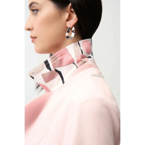 Joseph Ribkoff Foiled Faux Suede Fitted Jacket with Decorative Buckles at Helen Ainson