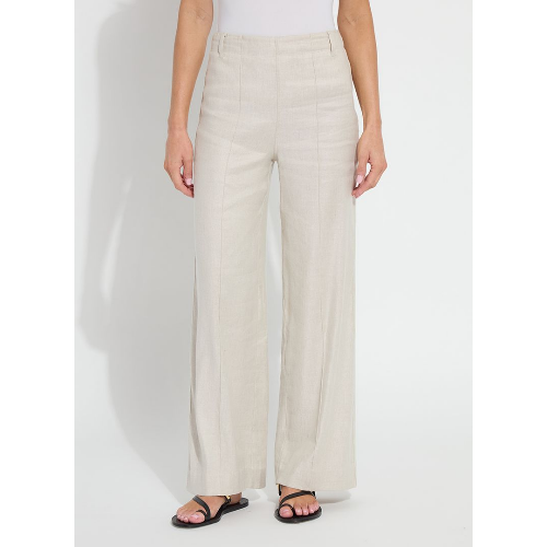 LYSSE Gabriela Linen Hi Waist Pintuck Wide Leg Pant at Helen Ainson