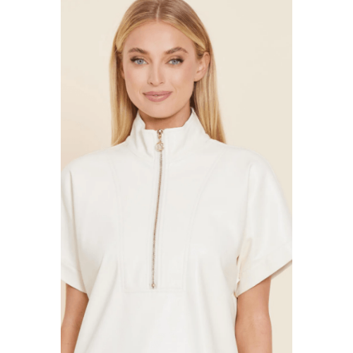 Dolce Cabo Faux Leather Zip Up Top at Helen Ainson