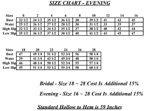 KELLY CHASE COUTURE SIZE