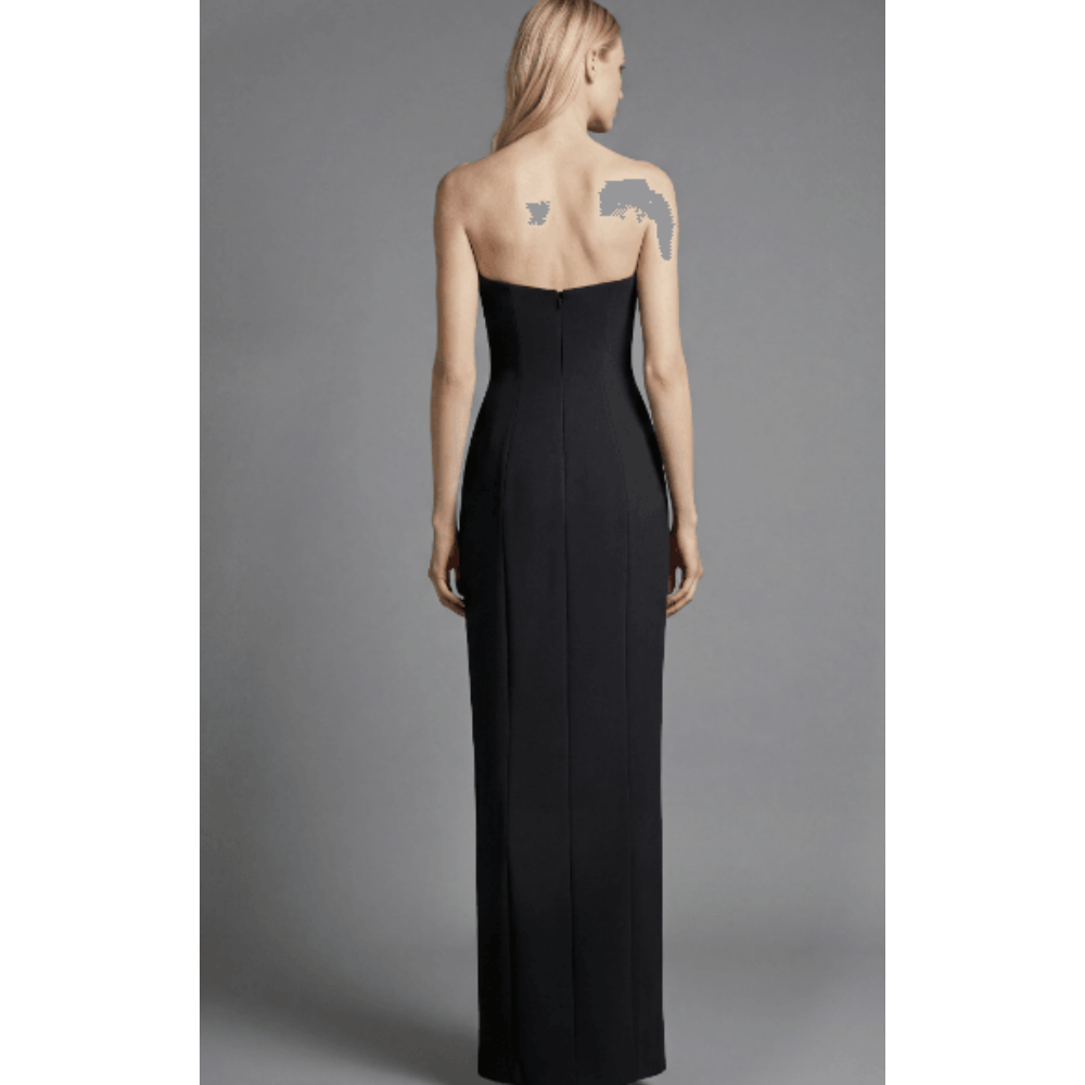 Jovani Strapless Fitted Evening Gown With Crystal Rose Detail 51704 at Helen Ainson