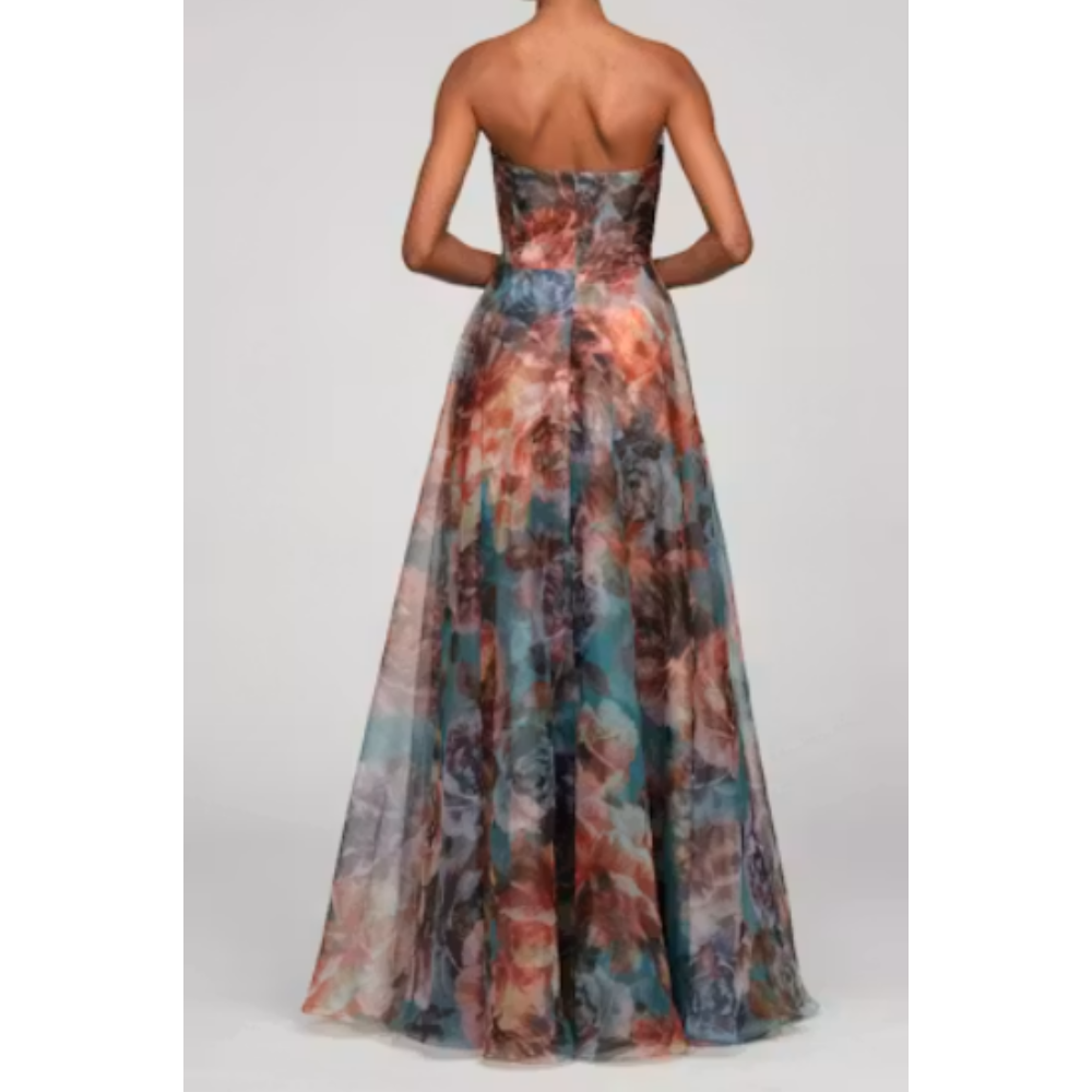 Theia Iona Rosette Draped Gown at Helen Ainson