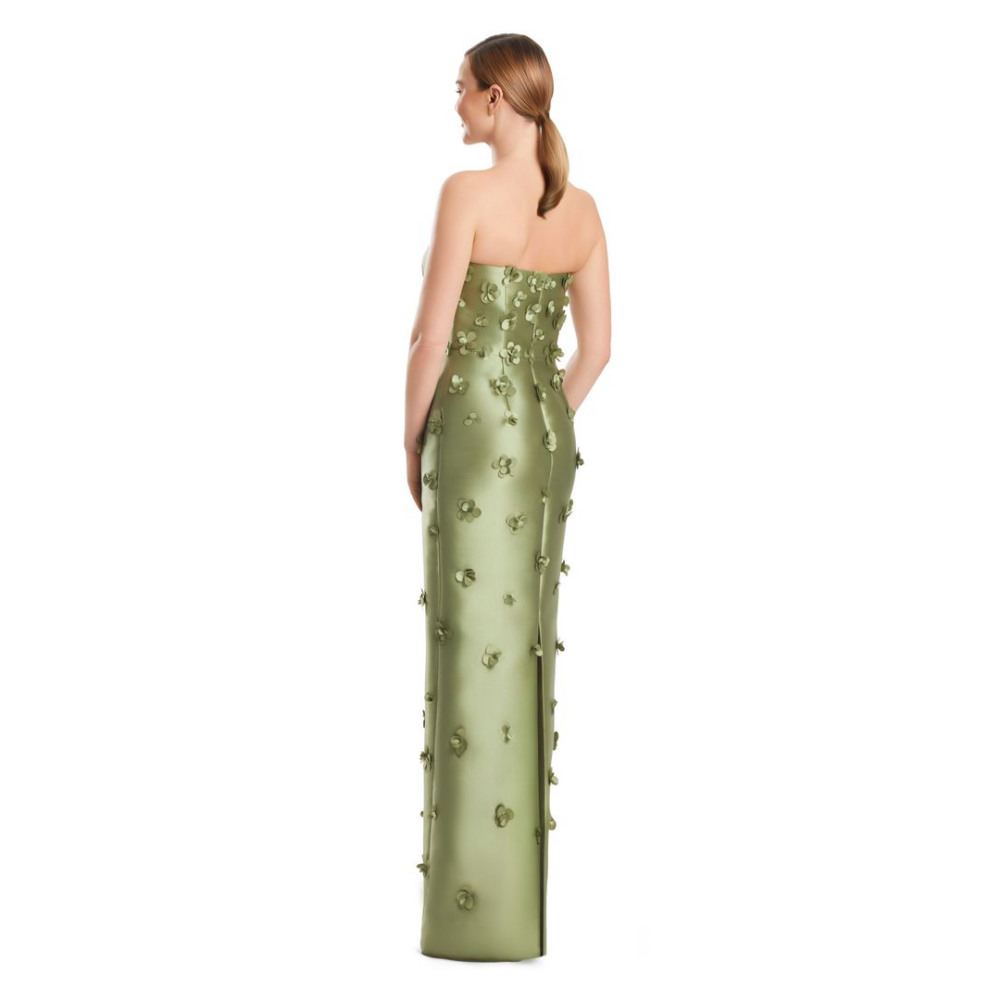 Alexander by Daymor Applique Gown with Detachable Off-Shoulder Sleeves at Helen Ainson