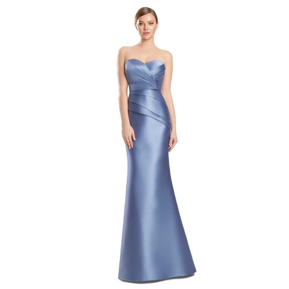 Alexander by Daymor Strapless Gown with Ruffle Cuff Jacket at Helen Ainson