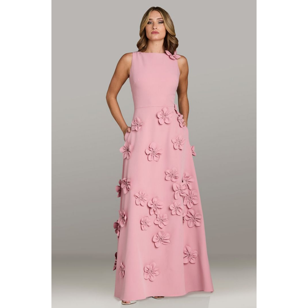 Gia Franco Bateau Neck Sleeveless A-Line Floral Dress at Helen Ainson