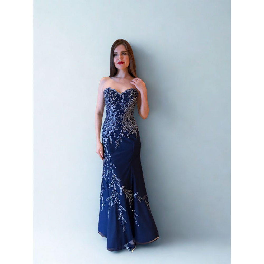 Fouy Chov Style 2152 Strapless Beaded Gown at Helen Ainson