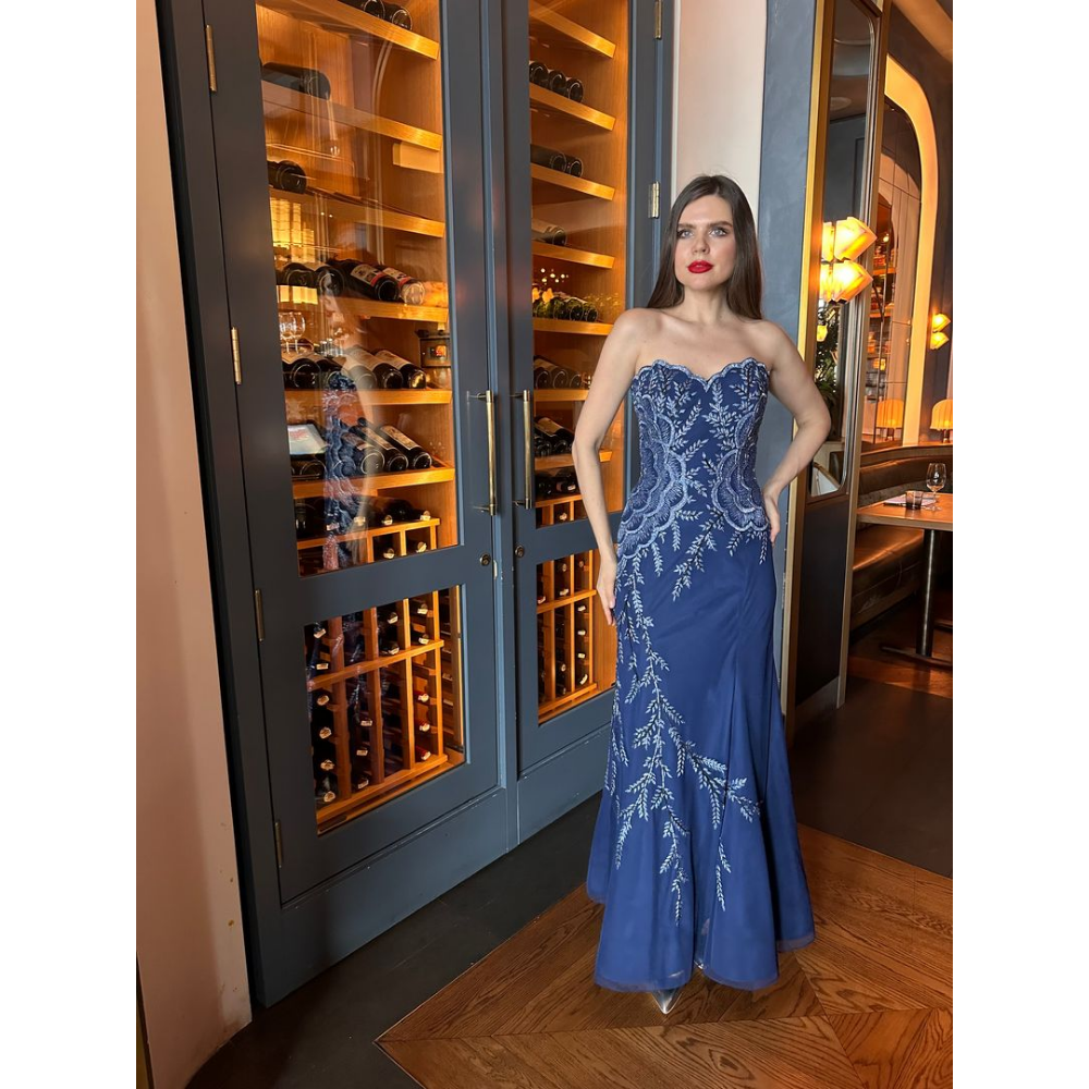 Fouy Chov Style 2152 Strapless Beaded Gown at Helen Ainson