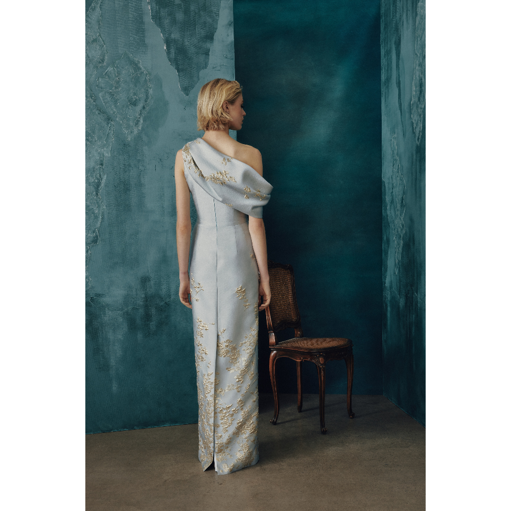 Frascara Style 5146 One-Shoulder Column Gown at Helen Ainson