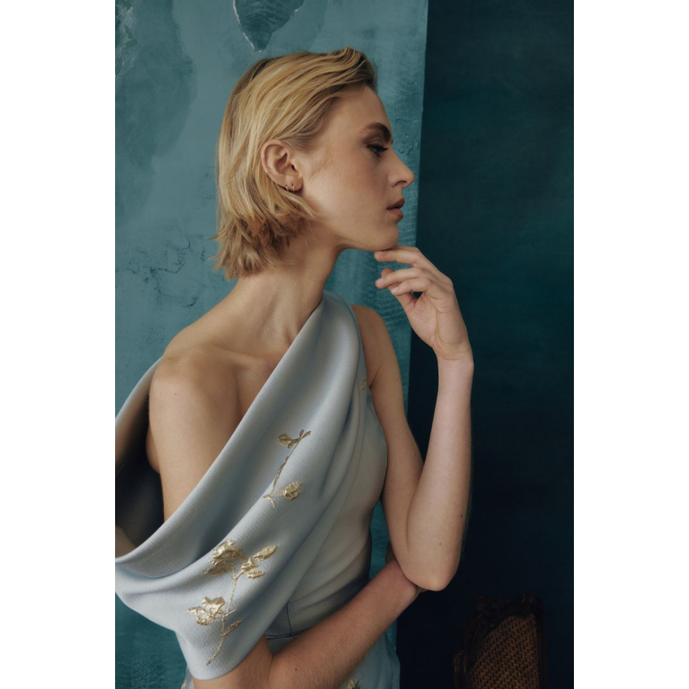 Frascara Style 5146 One-Shoulder Column Gown at Helen Ainson