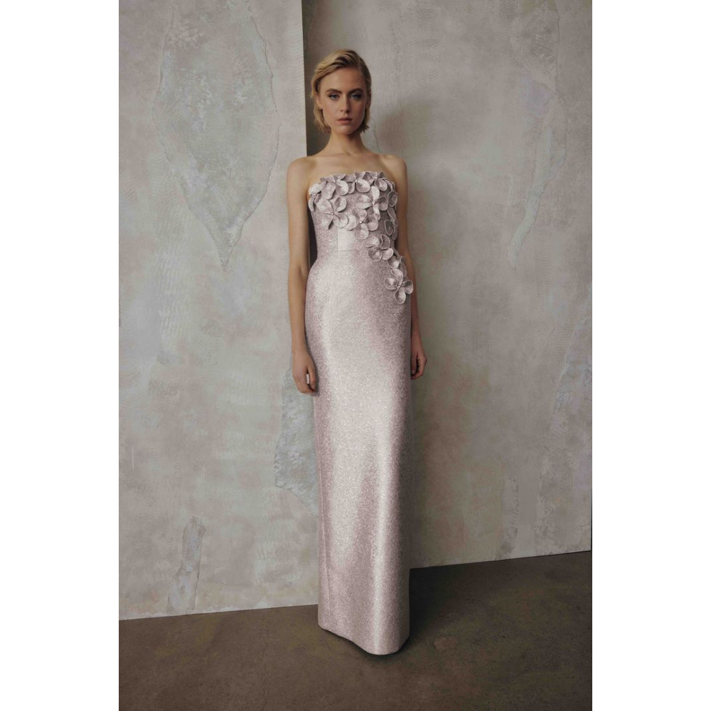 Frascara Style 5132 Strapless 3D Floral Gown at Helen Ainson