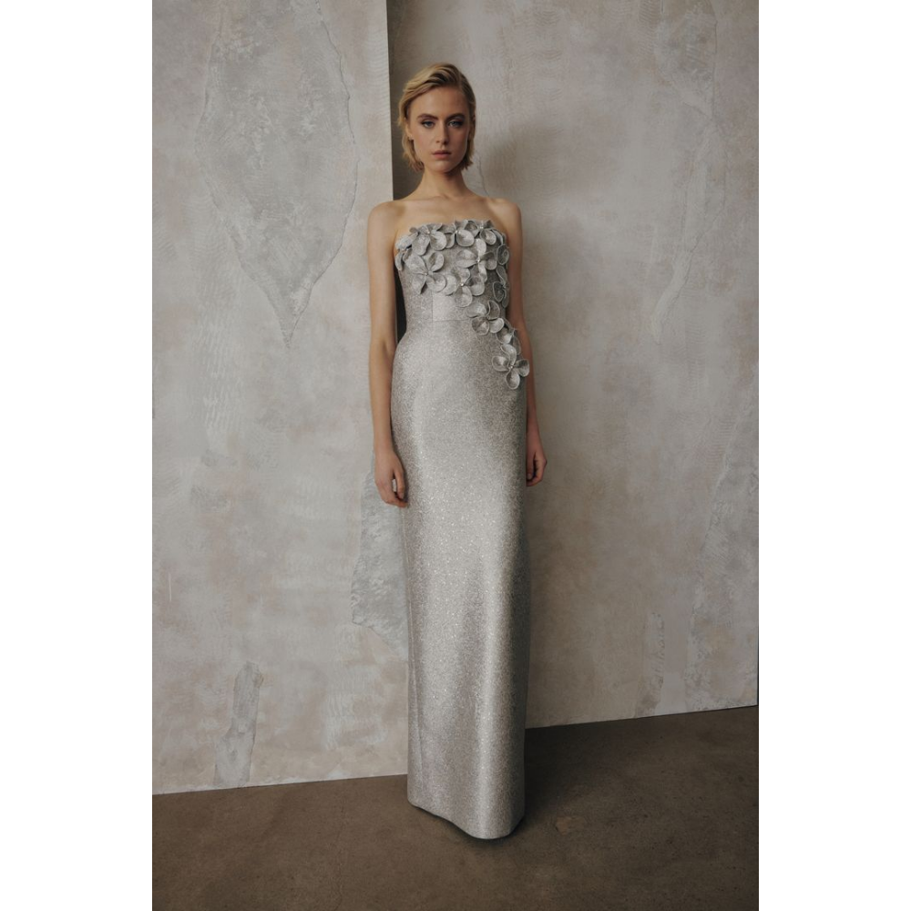 Frascara Style 5132 Strapless 3D Floral Gown at Helen Ainson