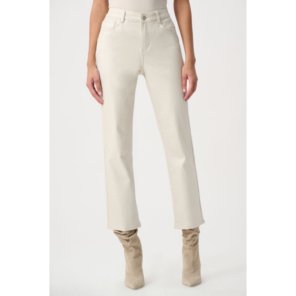 Joseph Ribkoff Classic Straight Leg Metallic Jeans at Helen Ainson