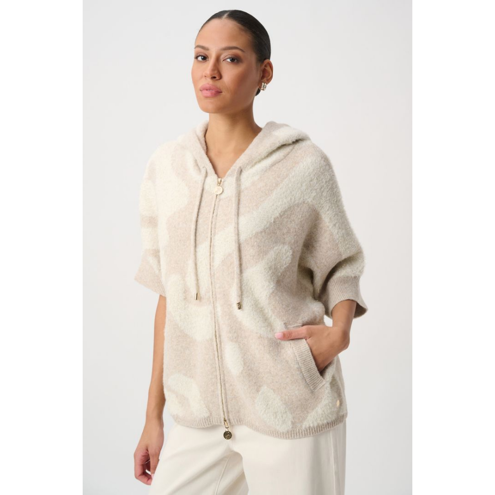 Joseph Ribkoff Hooded Animal Print Sweater at Helen Ainson