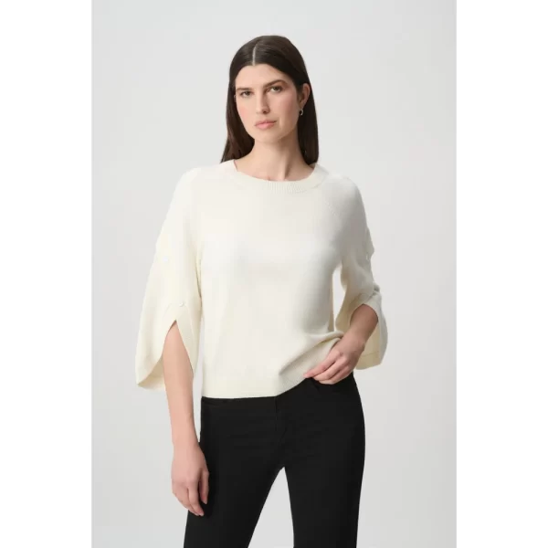 Joseph Ribkoff Brushed Viscose And Nylon Knit Tulip Sleeve Sweater