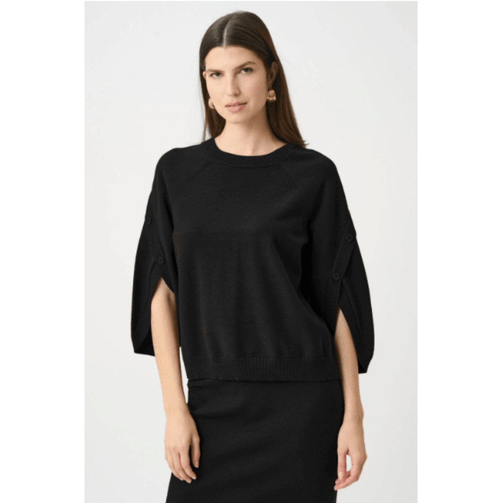 Joseph Ribkoff Brushed Viscose And Nylon Knit Tulip Sleeve Sweater at Helen Ainson