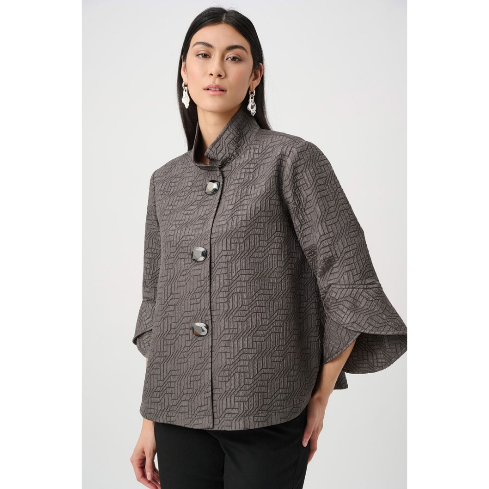 Joseph Ribkoff Geometric Jacquard Trapeze Jacket at Helen Ainson