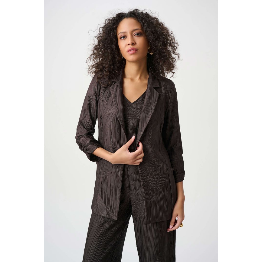 Joseph Ribkoff Pleated Satin Open Blazer at Helen Ainson