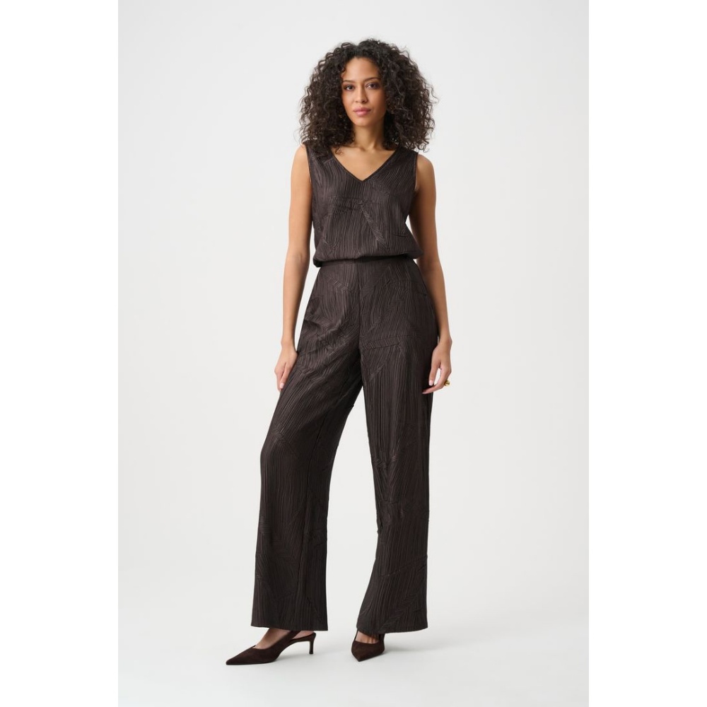 Joseph Ribkoff Pleated Satin Flared V-Neck Top at Helen Ainson