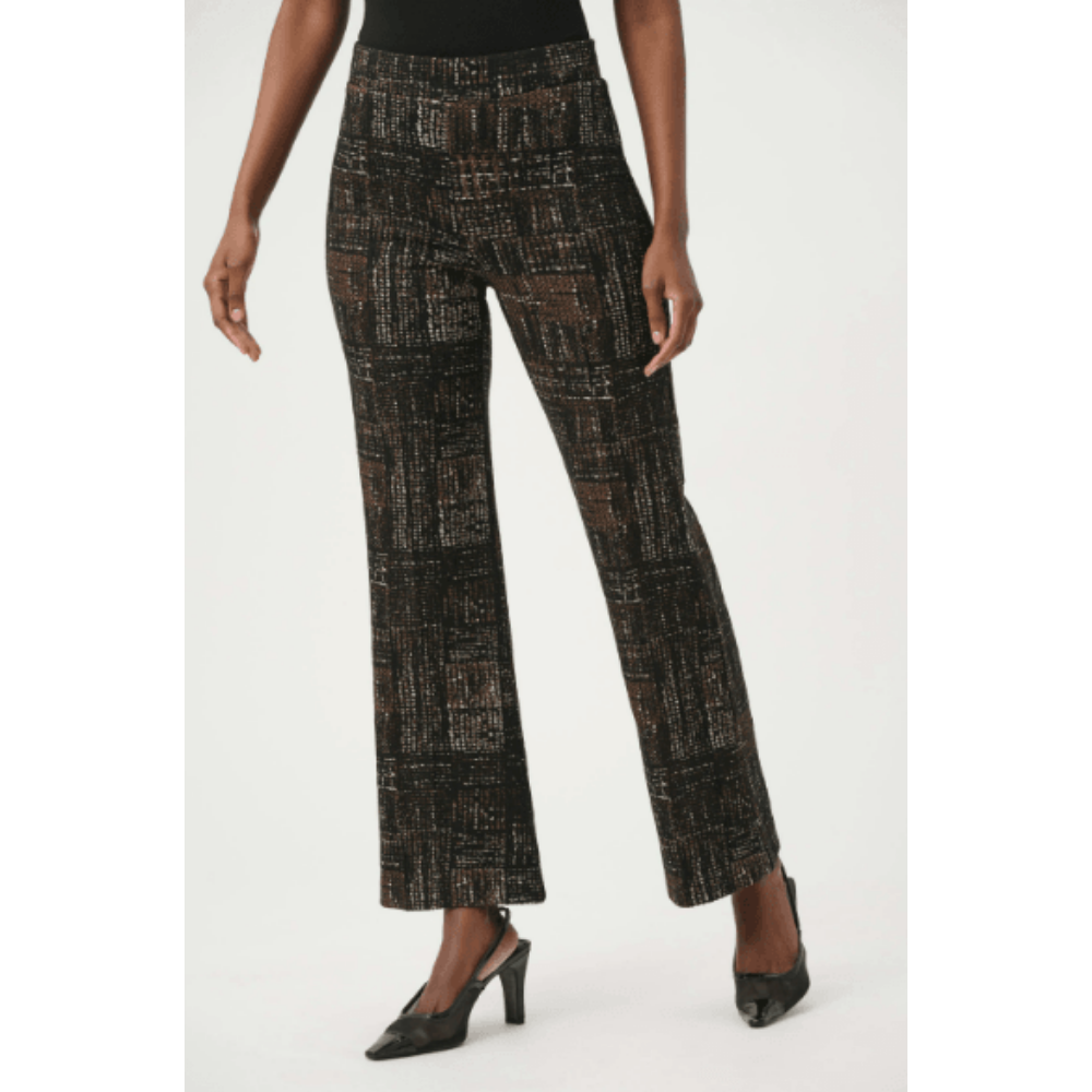 Joseph Ribkoff Plaid Knit Flared Pants at Helen Ainson
