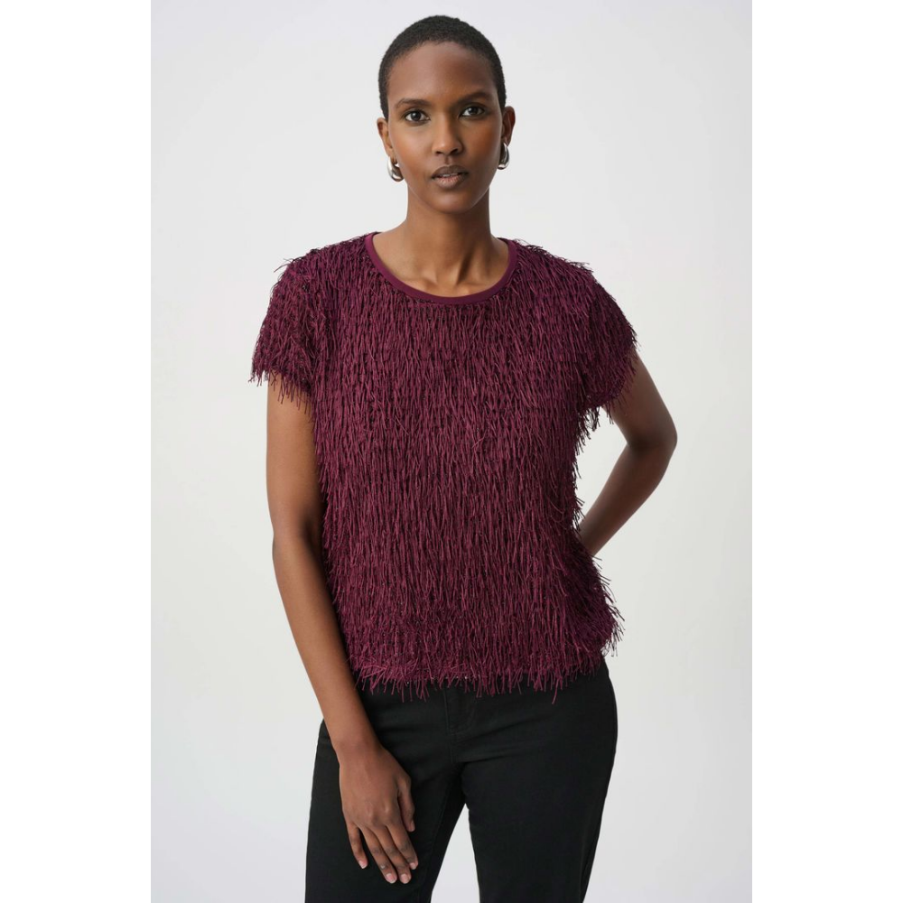 Joseph Ribkoff Novelty Fringe Top at Helen Ainson