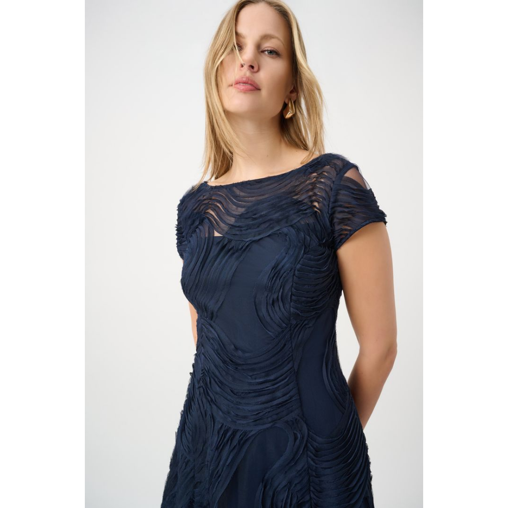 Joseph Ribkoff Embroidered Swirl Fit & Flare Dress at Helen Ainson