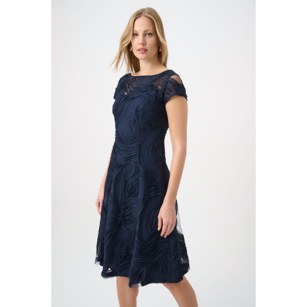 Joseph Ribkoff Embroidered Swirl Fit & Flare Dress at Helen Ainson