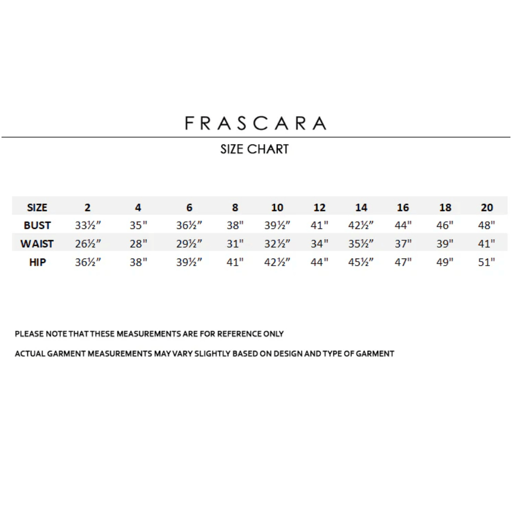 Frascara size chart