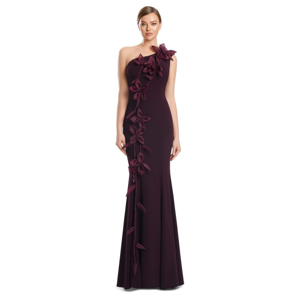 Alexander by Daymor 3208 One-Shoulder Floral Evening Gown at Helen Ainson