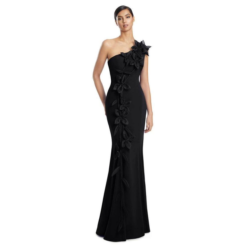 Alexander by Daymor 3208 One-Shoulder Floral Evening Gown at Helen Ainson