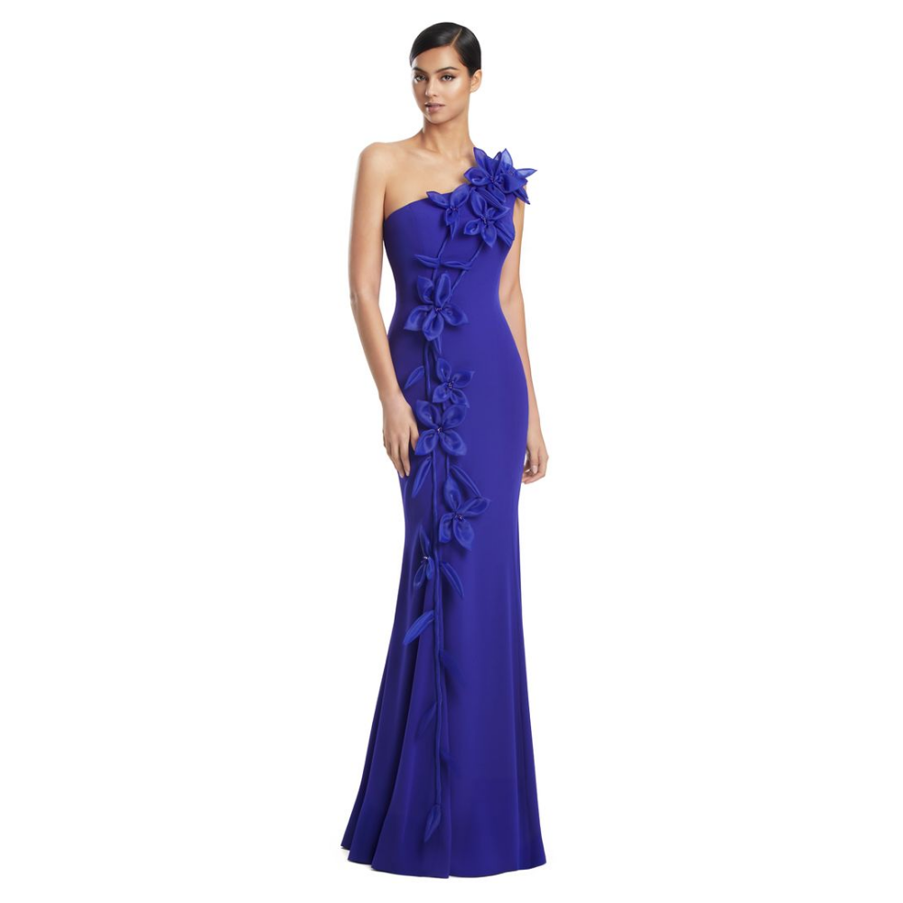 Alexander by Daymor 3208 One-Shoulder Floral Evening Gown at Helen Ainson