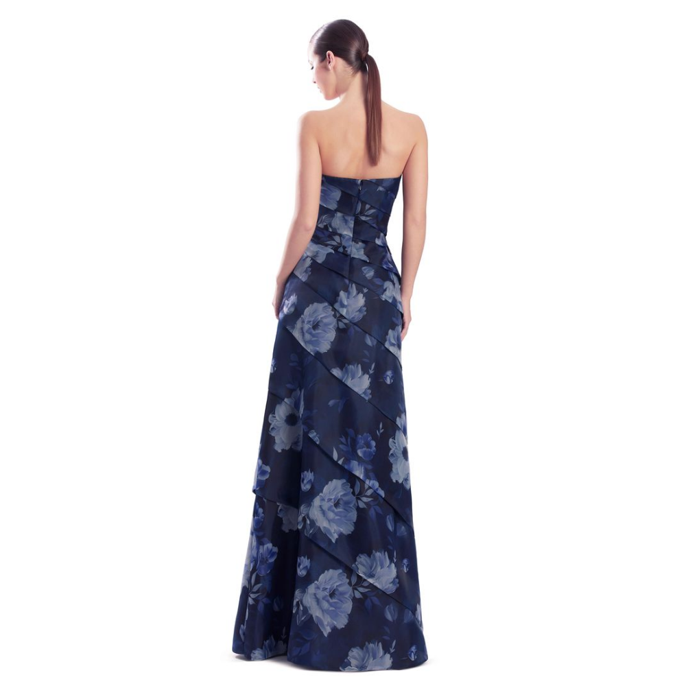 Alexander by Daymor 3303 Strapless Floral Tiered Evening Gown at Helen Ainson