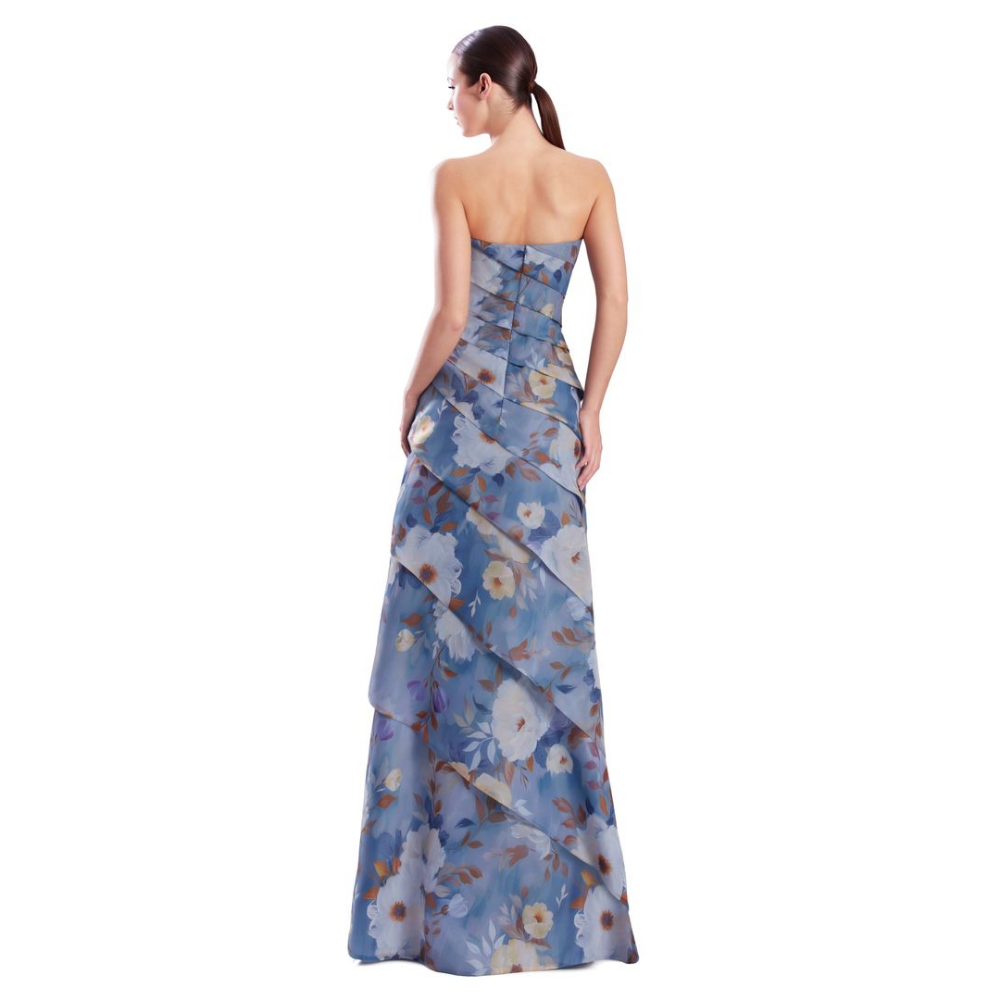 Alexander by Daymor 3303 Strapless Floral Tiered Evening Gown at Helen Ainson