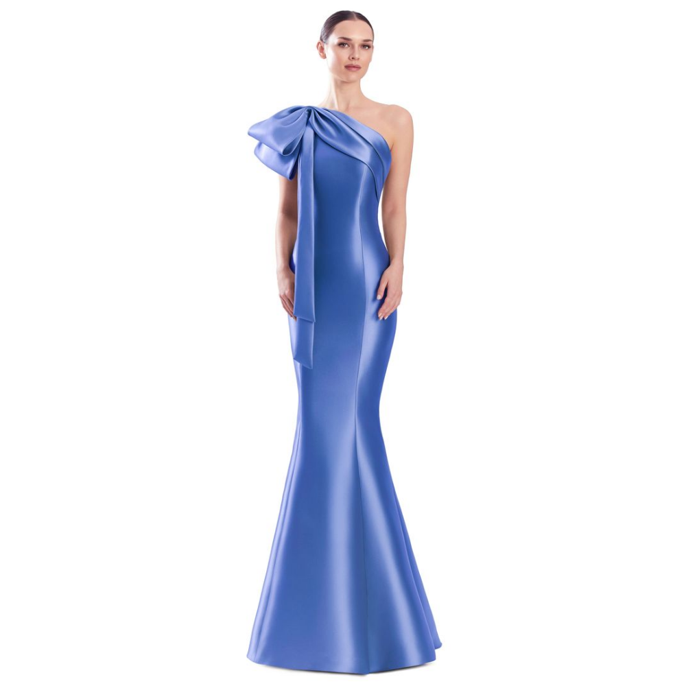 Alexander by Daymor 3340 One-Shoulder Mikado Gown with Dramatic Bow Accent at Helen Ainson