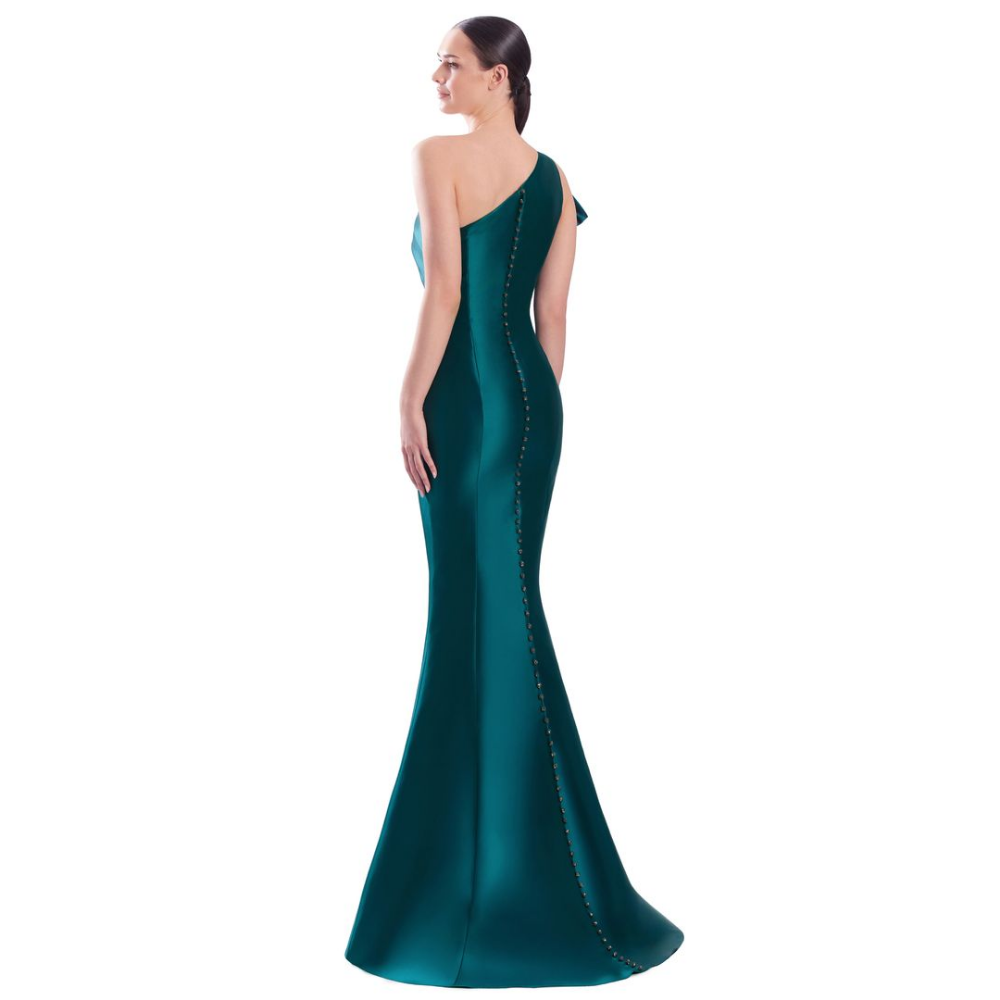 Alexander by Daymor 3340 One-Shoulder Mikado Gown with Dramatic Bow Accent at Helen Ainson