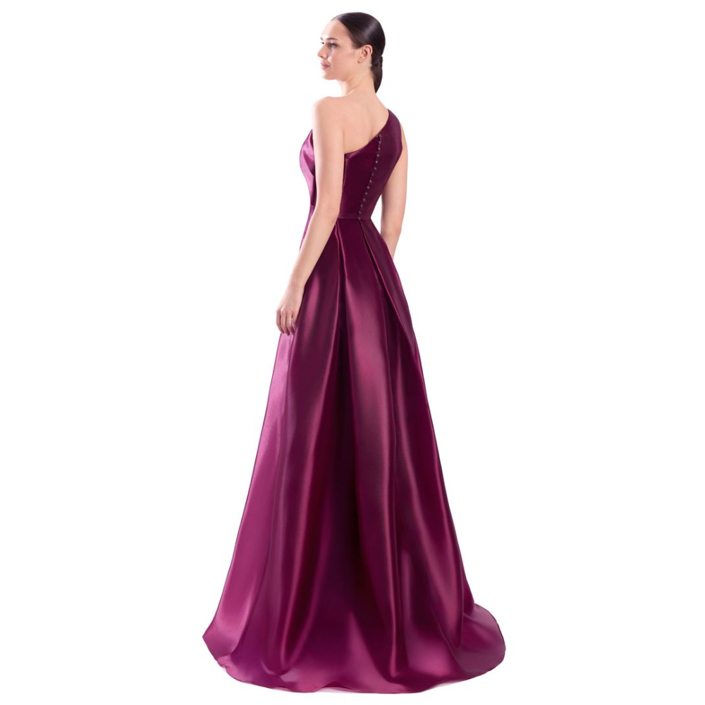 Alexander by Daymor 3342 One-Shoulder A-Line Gown with Bow Accent at Helen Ainson