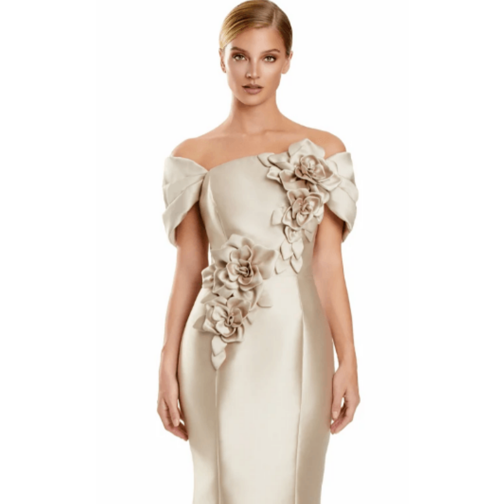 Alexander by Daymor 3152 Trumpet Gown with Floral Appliqués at Helen Ainson
