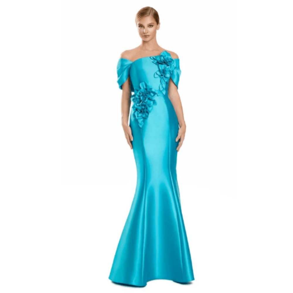 Alexander by Daymor 3152 Trumpet Gown with Floral Appliqués at Helen Ainson