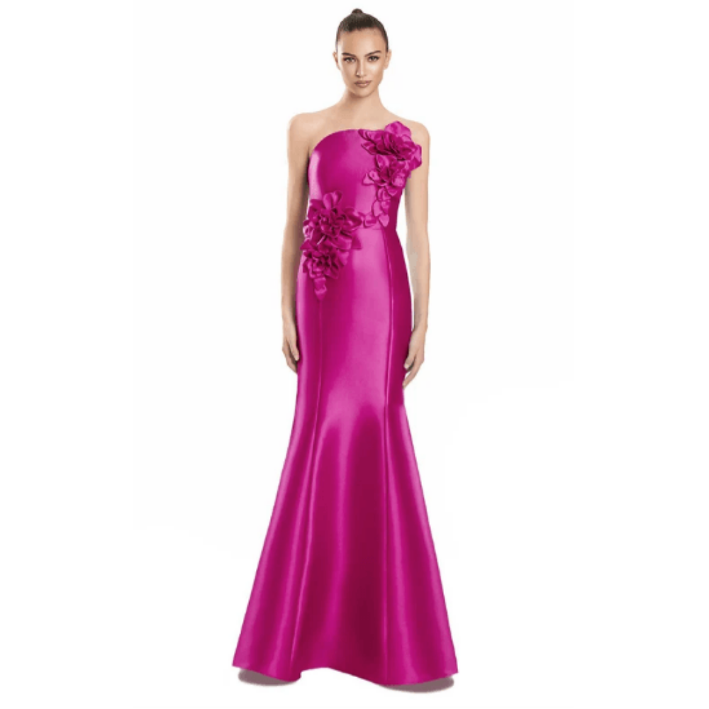 Alexander by Daymor 3152 Trumpet Gown with Floral Appliqués at Helen Ainson