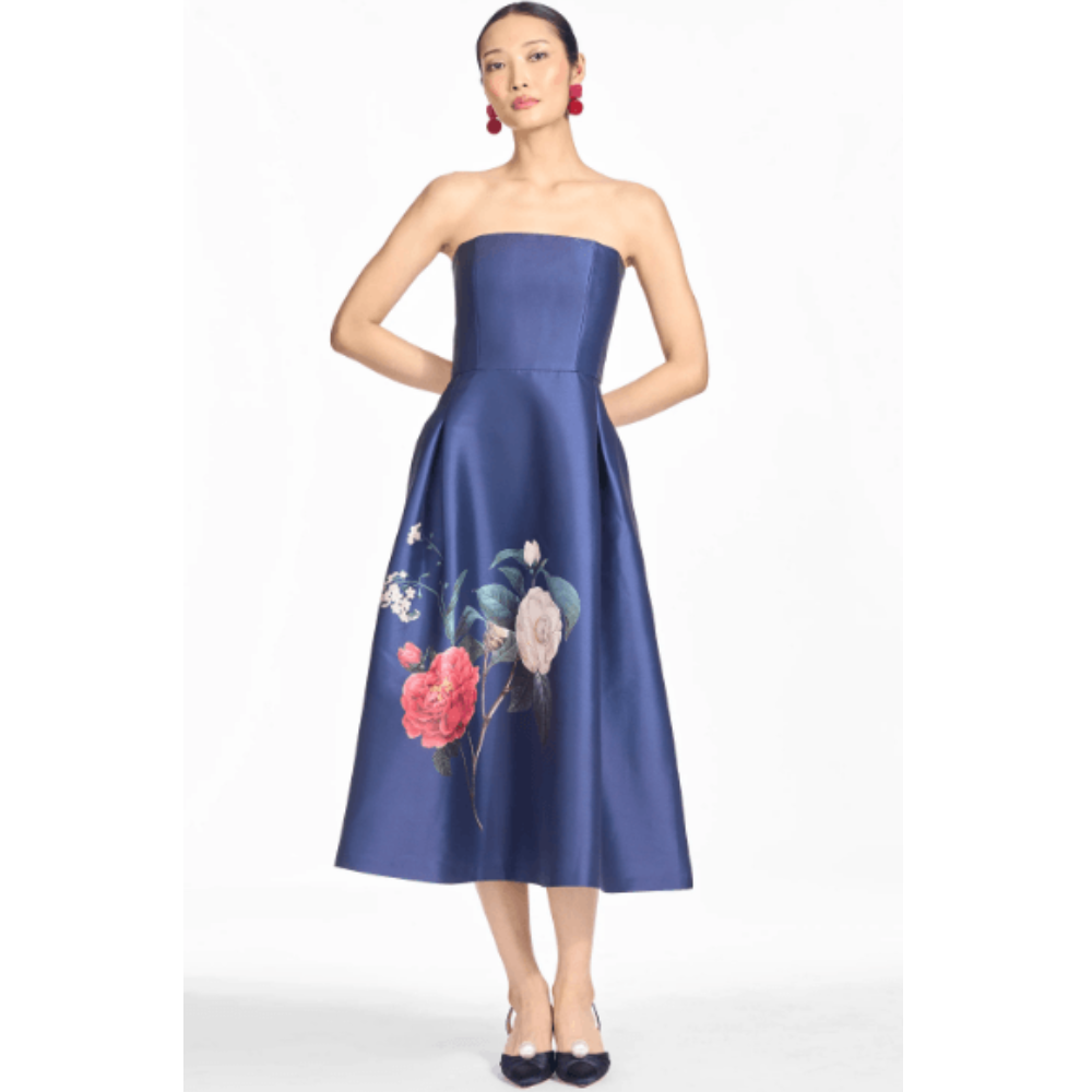 Sachin & Babi Shay Dress crimson & creme bouquet at Helen Ainson