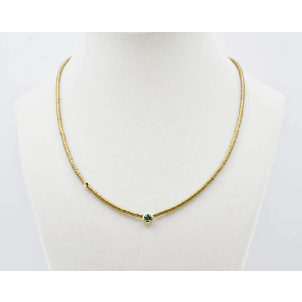 Sea Lily Hematite Beads With Colored Glass Pendant Necklace at Helen Ainson