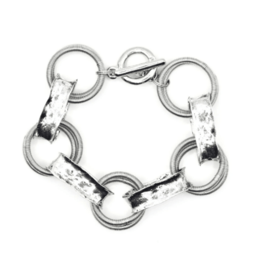 Sea Lily Silver Chunky Link Bracelet With Magnet at Helen Ainson