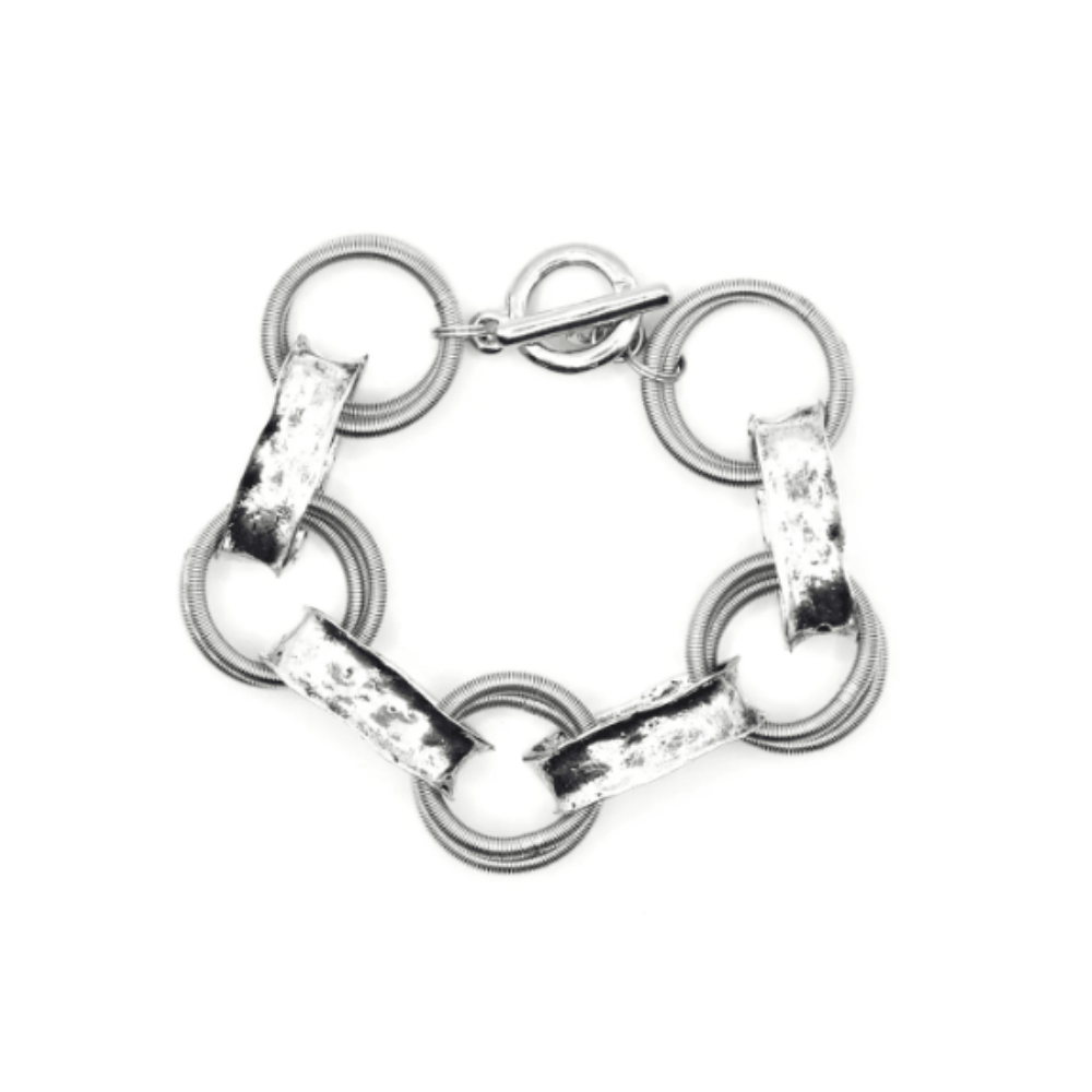 Sea Lily Silver Chunky Link Bracelet With Magnet at Helen Ainson