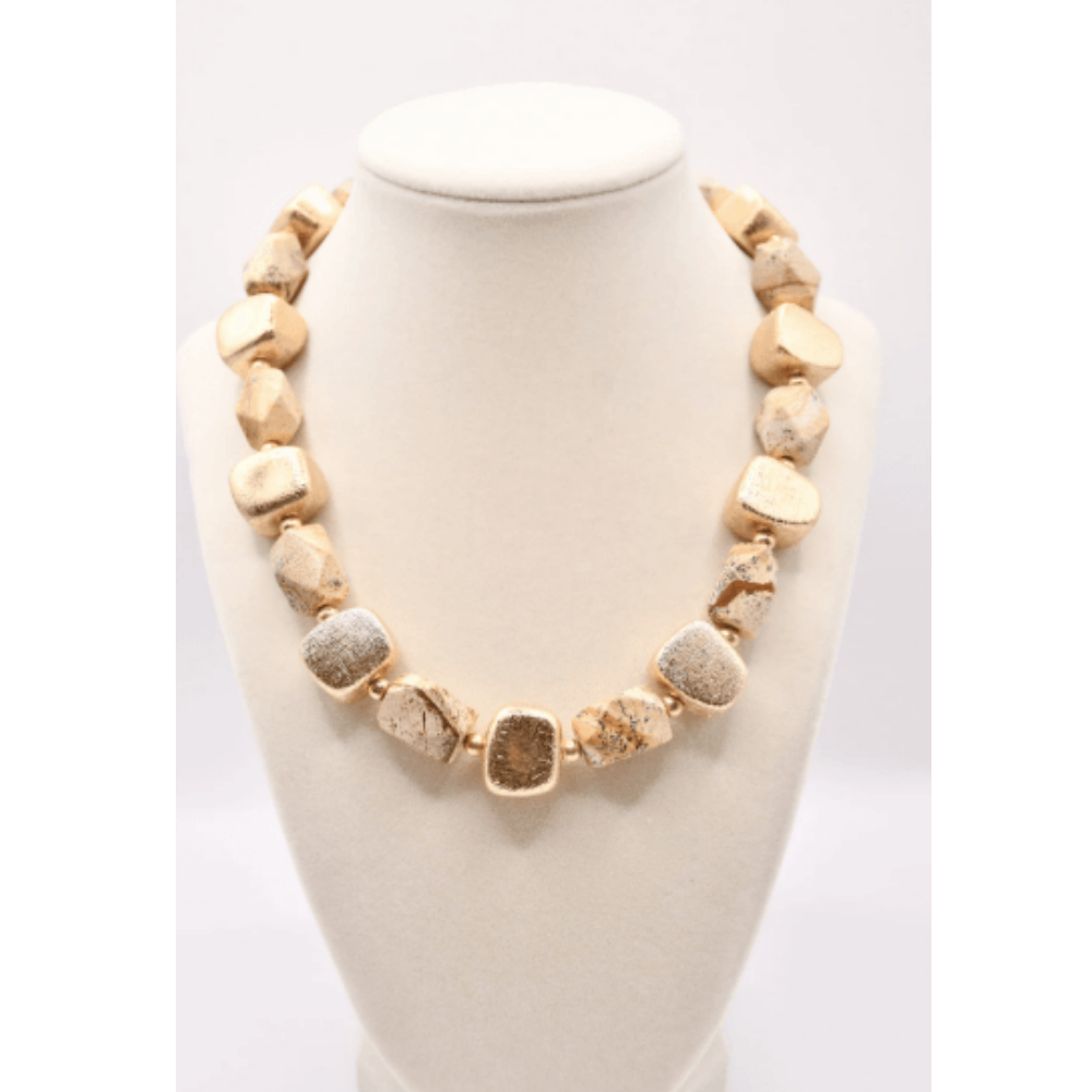 Sea Lily Large Gold And Stone Beads Necklace at Helen Ainson
