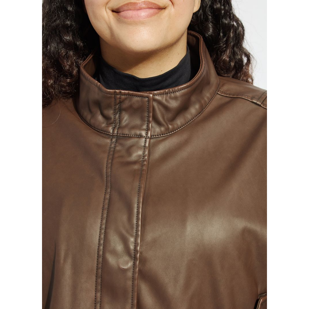Lysse Mina Oversized Washed Vegan Leather Coat at Helen Ainson