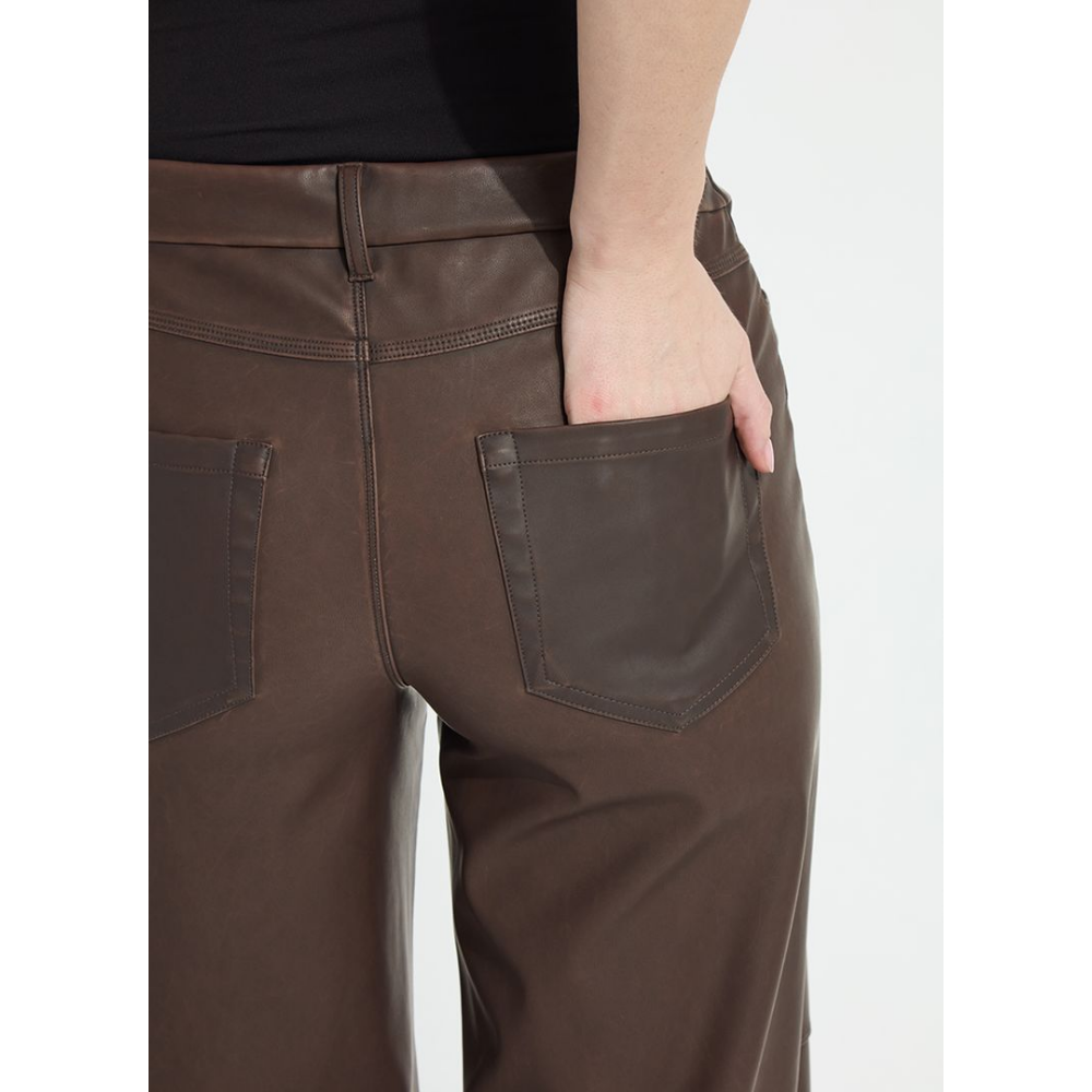 Lysse Cortina Hi Waist Wide Leg Vegan Leather at Helen Ainson