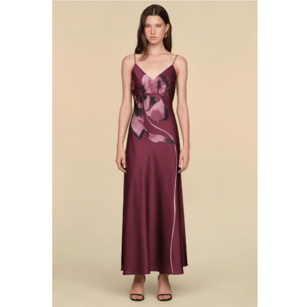 AMUR Coralee Printed Bias Dress at Helen Ainson