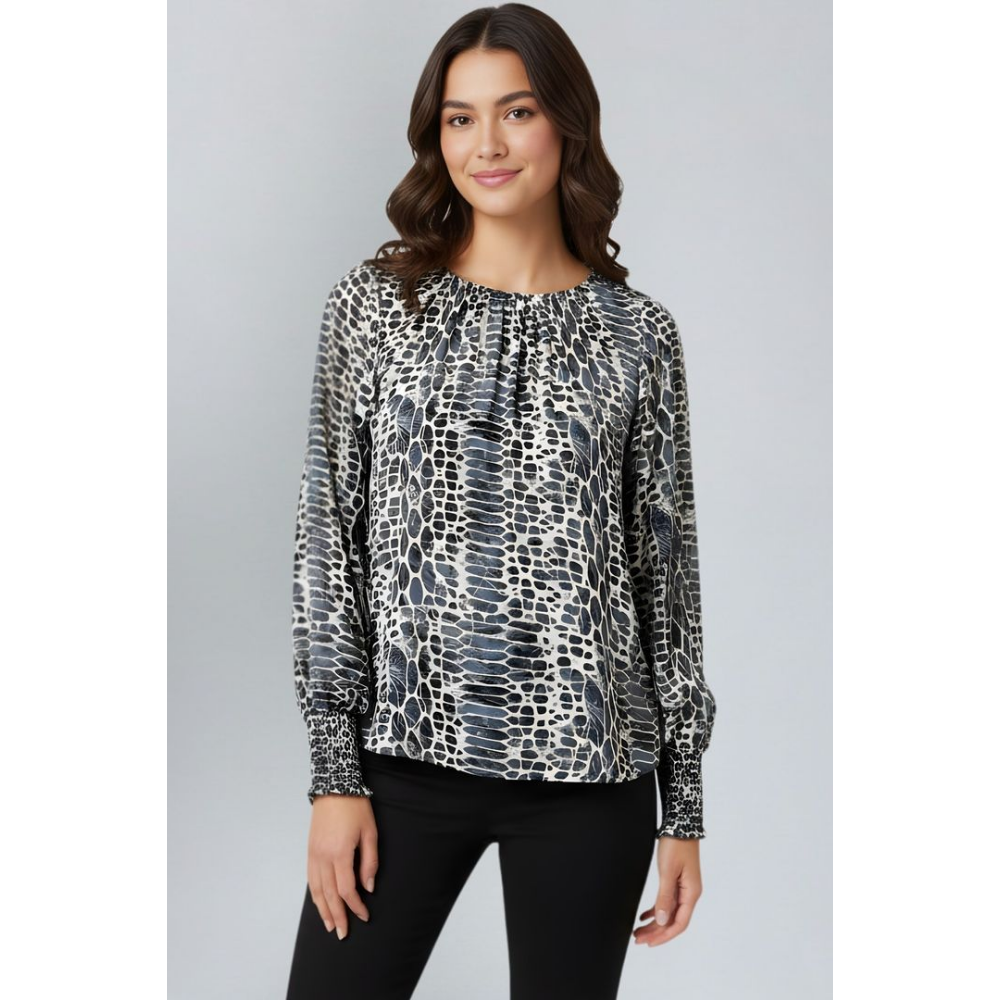 APNY Animal Print Pullover Blouse at Helen Ainson