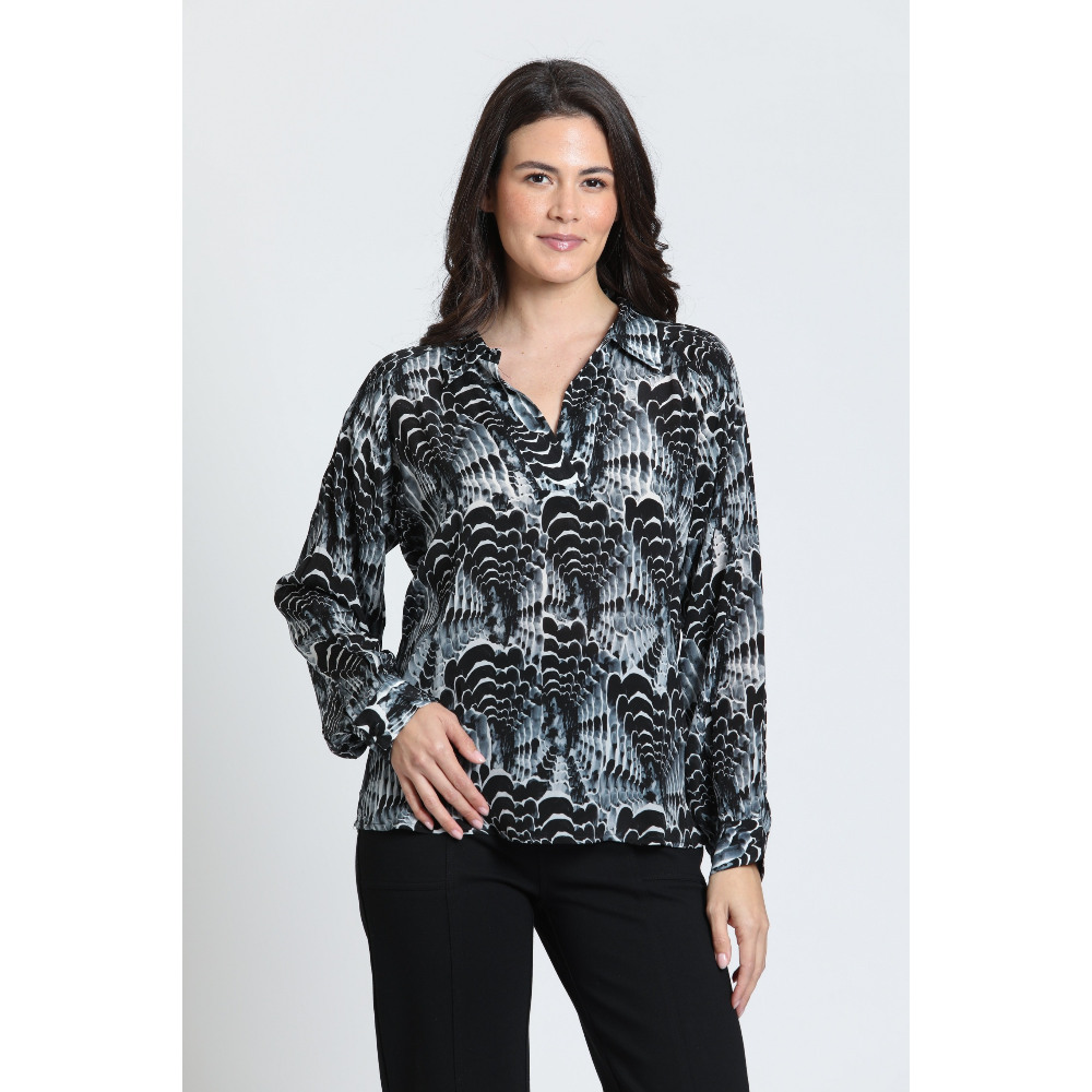 APNY Half-Plaket Pullover Blouse at Helen Ainson