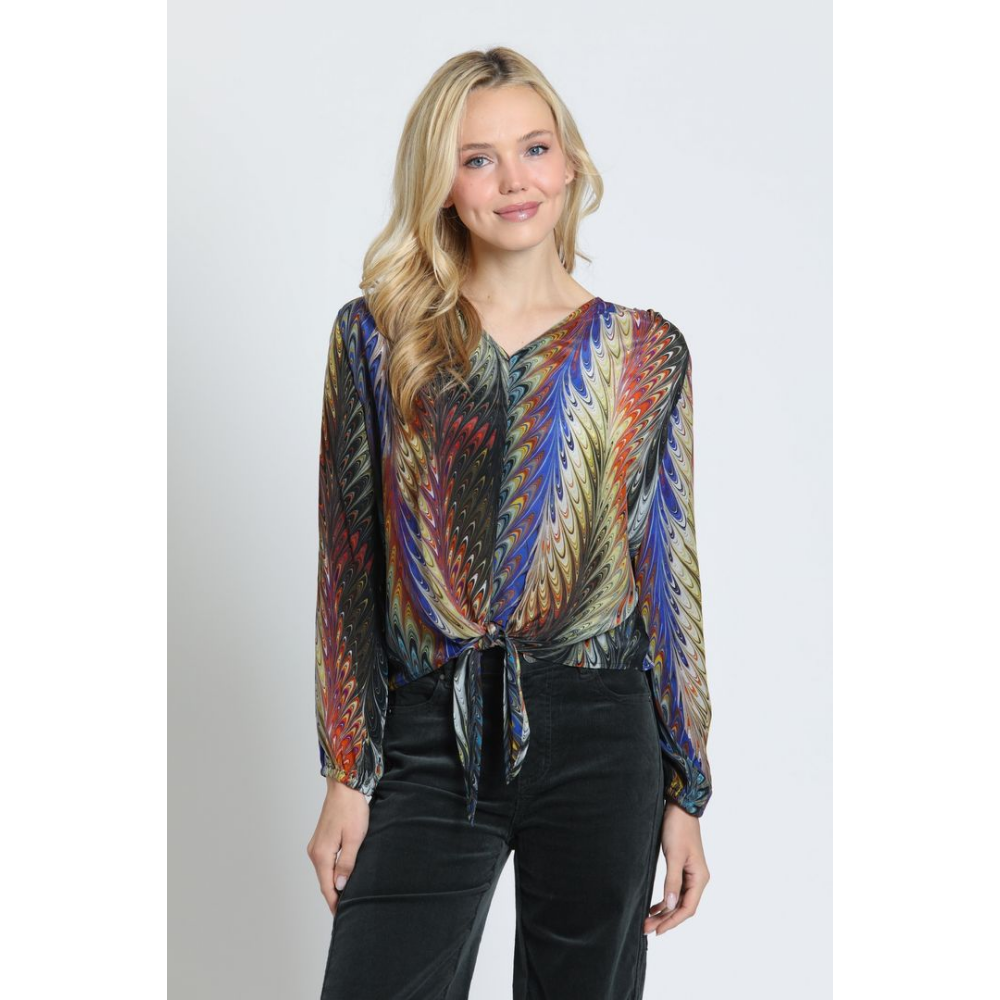 APNY V-Neck Tie-Front Top at Helen Ainson